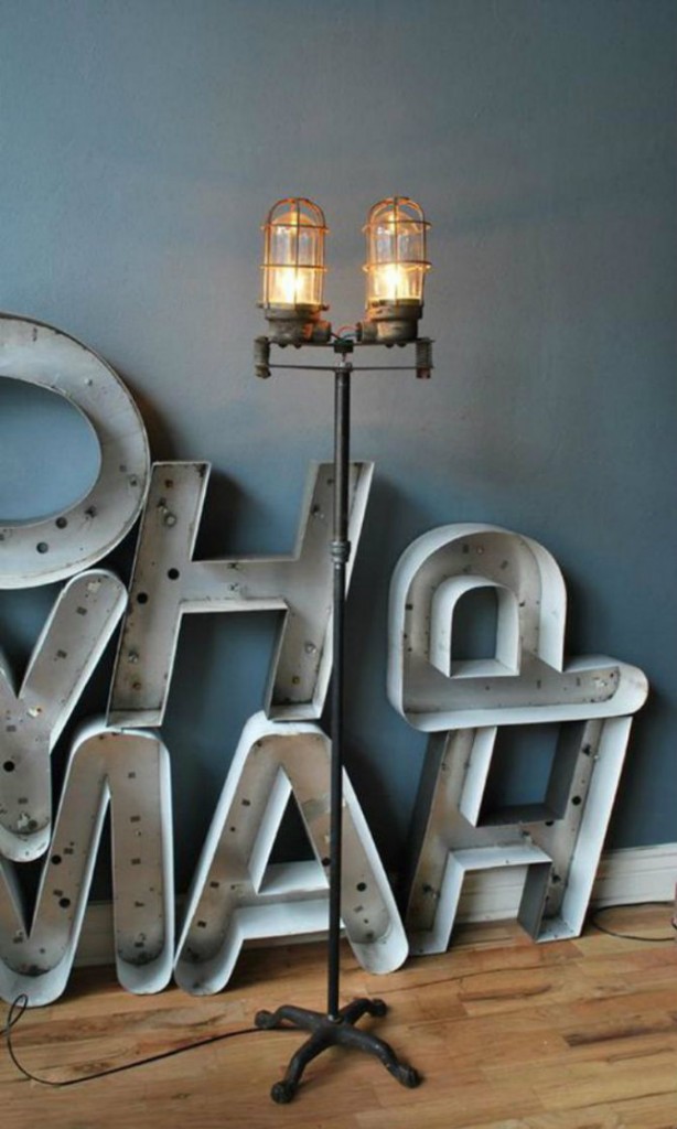 Feature floor lamps in your industrial style living room