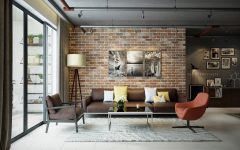 Industrial Living Rooms with Eccentric Brick Walls
