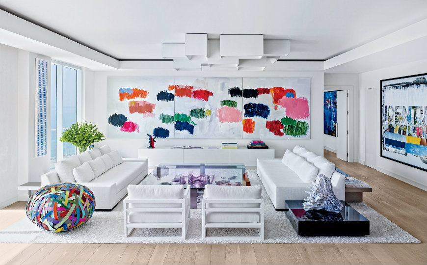 Industrial Living Rooms with Eccentric Brick Walls