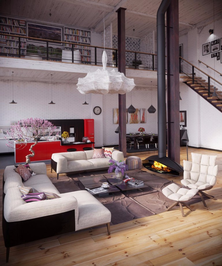 10 Loft-Style Living Room Design Ideas